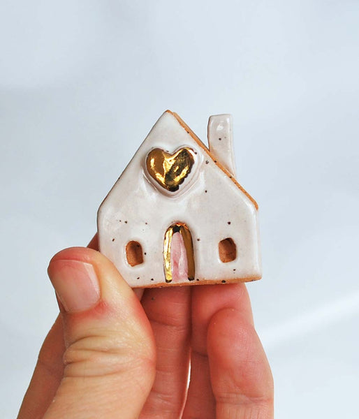 Mini House - Pink and Gold Heart