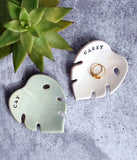 Personalized Monstera Leaf Ring Dish