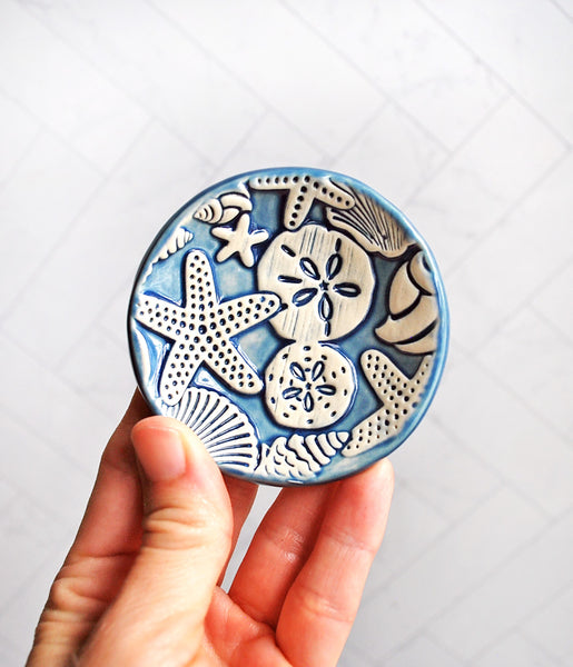 Seashell Ring Dish - Blue
