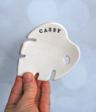 Personalized Monstera Leaf Ring Dish