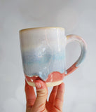 Cream and Pink Coffee Mug