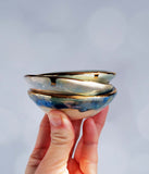 Tiny Gold Ring Dish - Blues and Greens Sparkle Dish