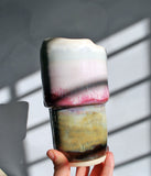 Travel Tumbler - White Pink Green Two