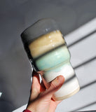 Travel Tumbler - Cream Green Brown