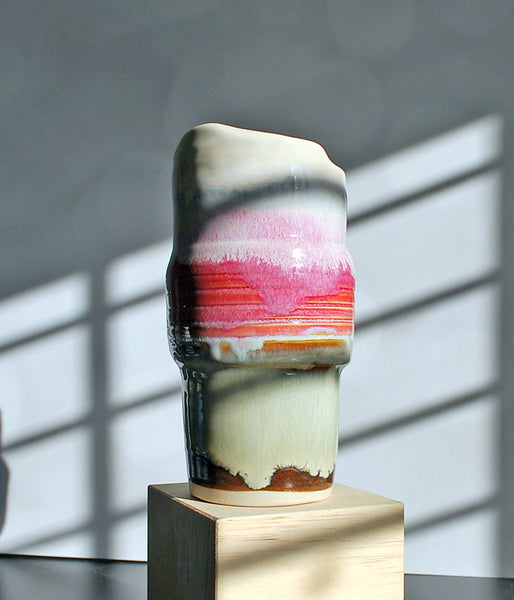 Travel Tumbler - White Pink Green