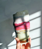 Travel Tumbler - White Pink Green