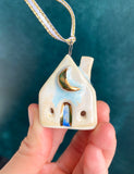 Mini House Ornament - Moon #3