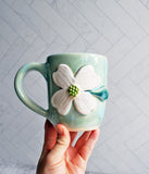 Aqua Dogwood Mug