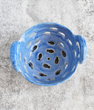 Berry Bowl - Blue Fish Design with Saucer
