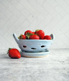 Berry Bowl - Light Blue Fish Design with saucer