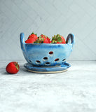Berry Bowl - Blue with saucer