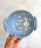 Berry Bowl - Light Blue Fish Design with saucer