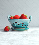 Berry Bowl - Teal with saucer
