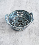 Berry Bowl - Large Cream Blue