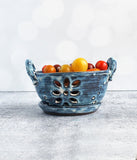 Berry Bowl - Large Cream Blue