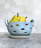 Berry Bowl - Light Blue Fish Design with saucer