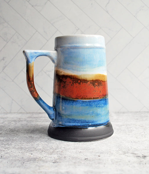 Beer Stein - Blue and Bronze