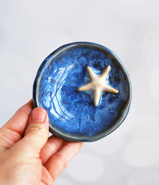 Blue and White Starfish Ring Dish