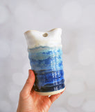 Straw Tumbler - Blue and White
