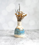 Vase - Speckle White and Blue - Medium
