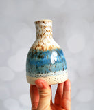 Vase - Speckle White and Blue - Medium