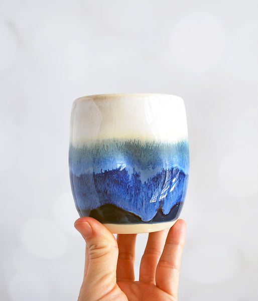 White and Blue Tumbler