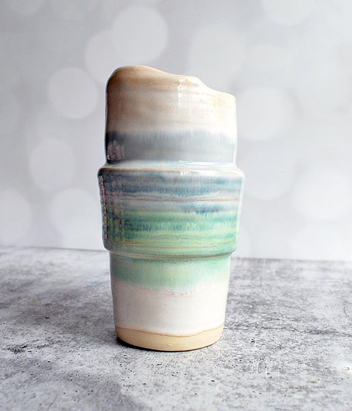 Travel Tumbler - Cream Blue Green