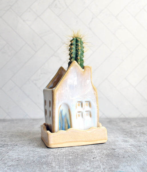 Cream House Planter - Small
