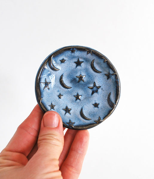 Moon and Star Ring Dish - Blue