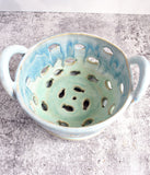 Preorder - Berry Bowl - Blue and Green Fish Design with Saucer