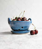 Berry Bowl - Dark Blue Fish Design with saucer