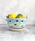 Preorder - Berry Bowl - Blue and Green Fish Design with Saucer