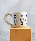 Espresso Cup - Blue Sardine Fish