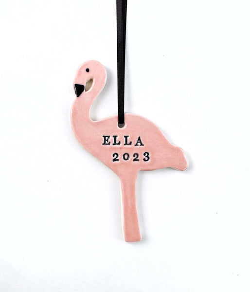 Flamingo Ornament, Personalized