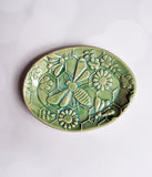 Green Bee Oval Tray