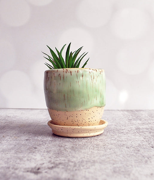 Green Speckle Planter