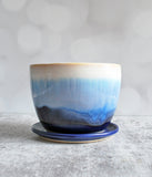 White Blue Planter - Large