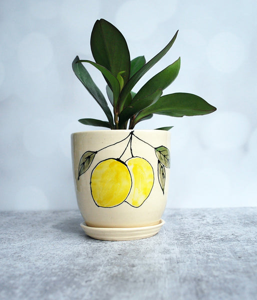 Lemon Planter with Saucer