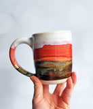 Colorful Coffee Mug in White, Red, Green