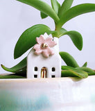 Plant Stake - House with Pink Dogwood Flower