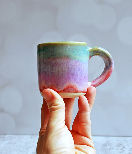 Espresso Cup - Pink and Green