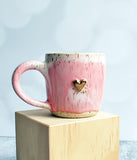 Espresso Cup - Pink with gold heart