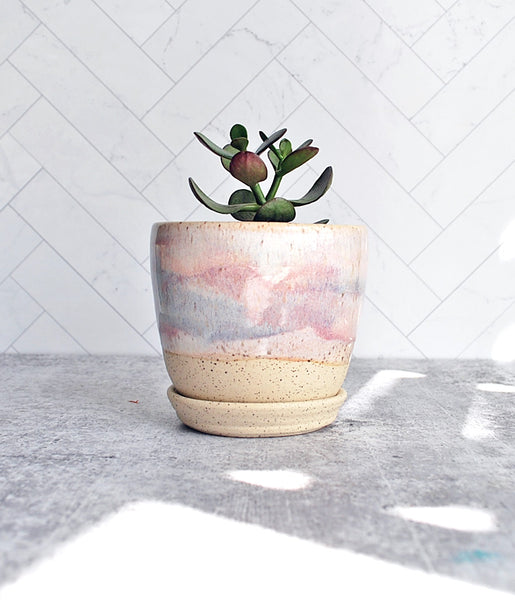 Pink Speckle Planter - Medium
