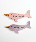 Narwhal Ornament, Personalized