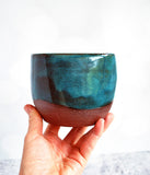 Teal and Brown Planter - Medium