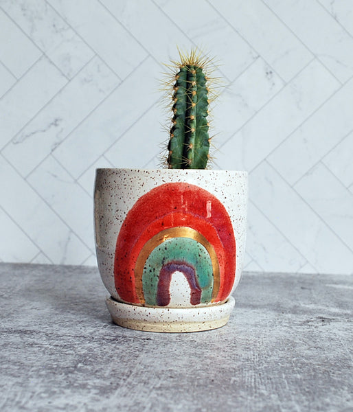 Rainbow Speckle Planter - Medium