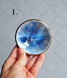 Tiny Gold Ring Dish - Blues and Greens Sparkle Dish