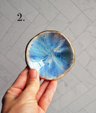 Tiny Gold Ring Dish - Blues and Greens Sparkle Dish