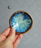 Tiny Gold Ring Dish - Blues and Greens Sparkle Dish