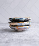 Tiny Gold Ring Dish - Blues and Greens Sparkle Dish